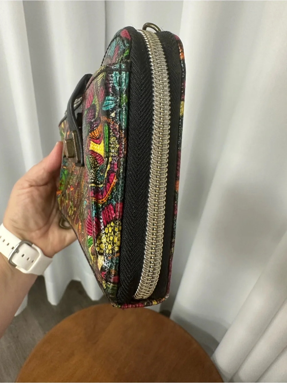 Sakroots Multicolor rainbow spirit desert smart phone Wallet with Black Snap